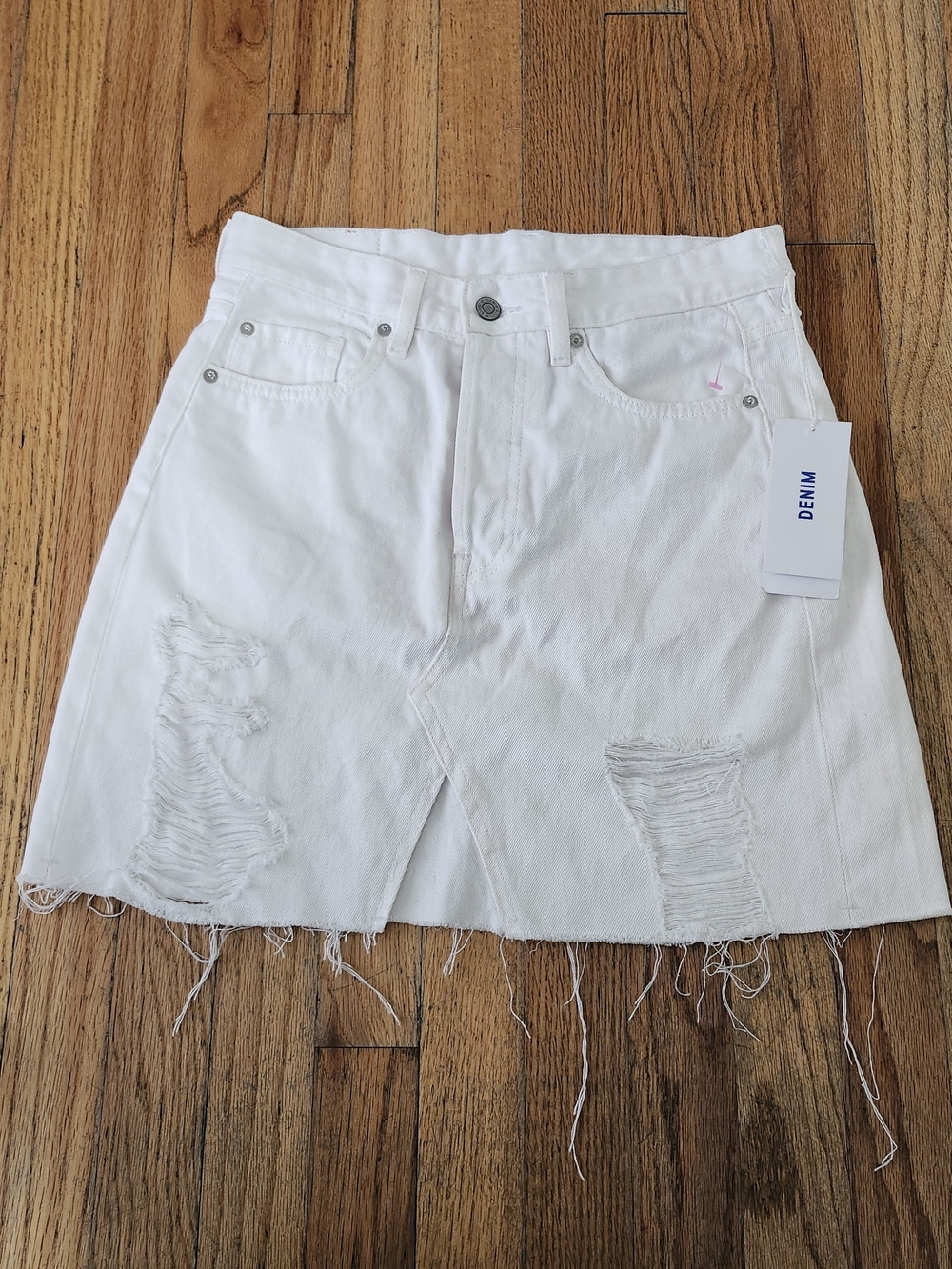 Women’s White H&M Denim Skirt High Rise size 6